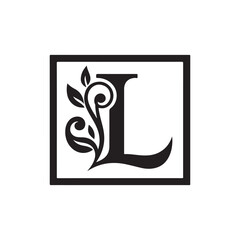 Letter L Vector Logo with Curved and Fluid Floral Shape - A Stylish Design that Blends Natural Elements and Elegant Creativity, Ideal for Brands Looking for a Nature-inspired, Artistic Logo.
