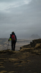 Iceland woman on Dyrholaey