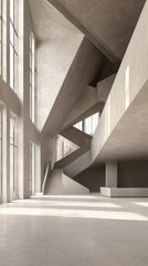 Obraz premium Elegant Museum Interior with Striking Geometric Design