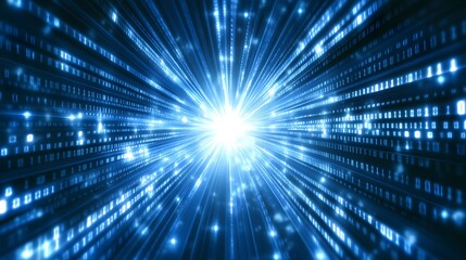 Digital binary code background with blue color, representing data and technology