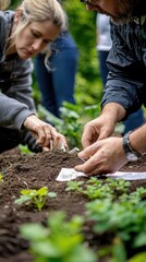 Gardeners in Outdoor Workshop Examining Soil Samples