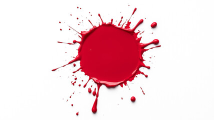 Obraz premium Deep red splash on white paper creates striking visual impact