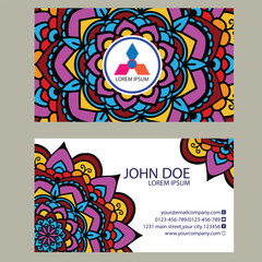 Embroidery style colorful mandala business