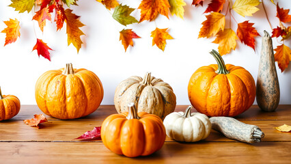 Autumn Harvest Pumpkins and Gourds