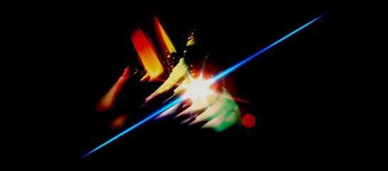 colorful lights abstract with black background illustration 