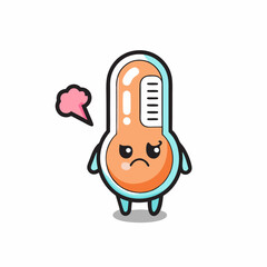 Annoyed expression of the cute thermometer cartoon character , cute style (2)