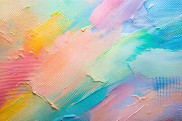 Pastel colors abstract painting on textured canvas