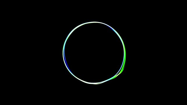 Abstract coloured line circle shape animation 4k