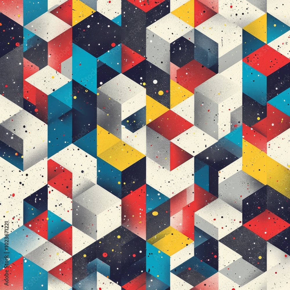 Poster geometric pattern for data-driven marketing insights.