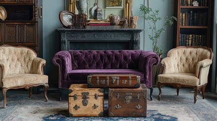 antique furniture in a room