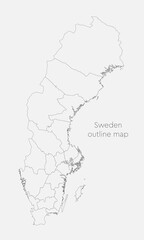 Vector map country Sweden divided on regions