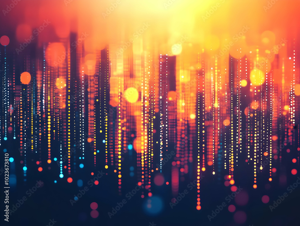 Poster flat bokeh lights form business graph concept - close up of out of focus lights creating rising grap