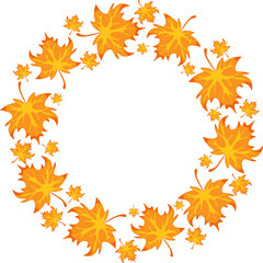 cartoon autumn frame with colorful leaves for textile, napkins, decorations, logo. vector illustration
