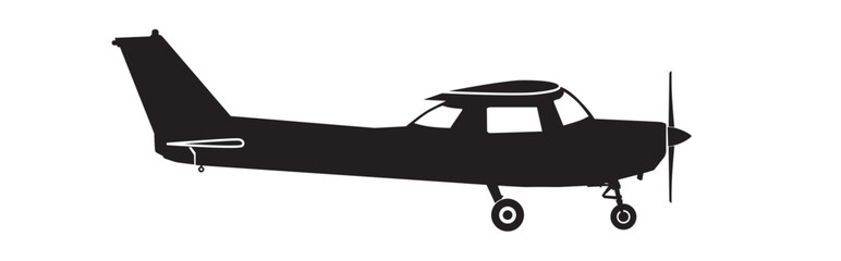 Cessna C-152 Aircraft Side Profile Silhouette