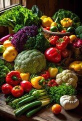 vibrant vegetables artfully arranged colorful patterns showcase freshness creativity, asparagus, artichoke, bean, beet, broccoli, cabbage, carrot