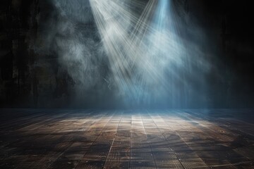 Black background with beam of light shining down creating a dynamic and focused atmosphere