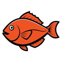 Solid color Orange Roughy animal vector design