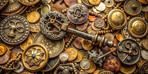 Fototapeta premium Concept: A collage of forgotten treasures