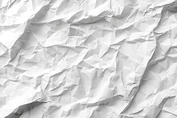 Abstract Crumpled White Paper Texture Background with Creases and Wrinkles