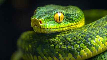 Fototapeta premium snake, green, reptile, animal, nature, tree, python, wildlife, scales, wild, viper, eye, boa, serpent, zoo, poisonous, snakes, mamba, head, closeup, danger, dangerous, ecology