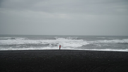 Iceland Solheimasandur beach and sea