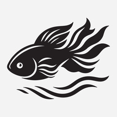 Fish silhouette vector image iollustration and artwork