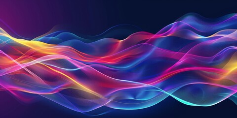 A colorful wave of light that is very long and has a lot of different colors