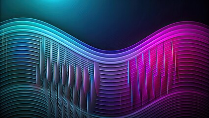 Abstract grainy blue purple color gradient wave on black background with glowing light, tilted angle