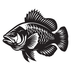 Fish silhouette vector image iollustration and artwork