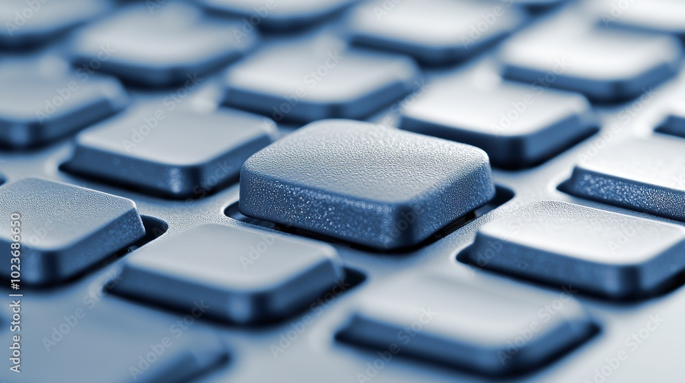 Poster close-up of a textured keyboard with a focus on a raised key, ai