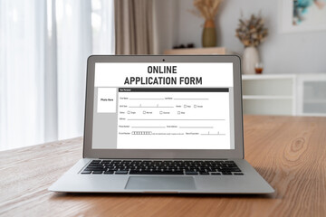 Fototapeta premium Online application form for modish registration on the internet website