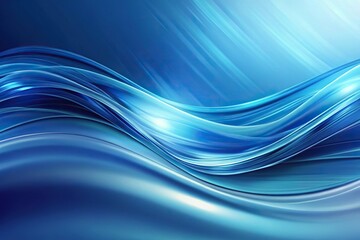 Fototapeta premium Abstract blue swoosh background with elegant waves silhouette
