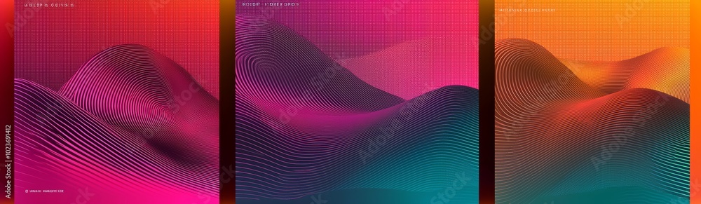 Poster mesmerizing multicolored waves in ethereal landscape backdrop
