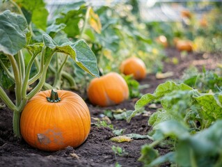 Pumpkin cultivation in the garden