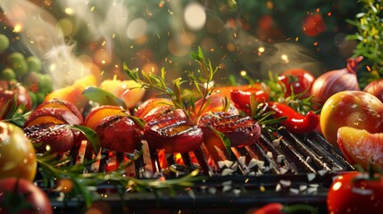 Sizzling Summer Delights Grilled Nectarines and Fresh Produce for a Flavorful BBQ Feast