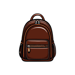 A minimalist brown leather backpack with a zipper.