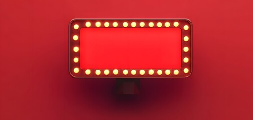 A vibrant red sign framed with bright bulbs, perfect for capturing attention in any design or advertising project.
