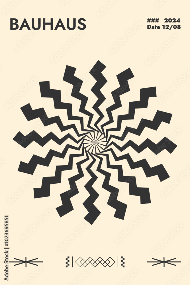 Aufkleber minimal abstract poster. swiss design composition with geometric shapes. brutalist vector design tem