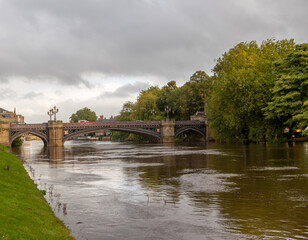 Fototapeta premium Historic bridge over the River Ouse in North Yorkshire