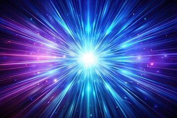 Fototapeta premium Abstract explosion of violet and blue light background