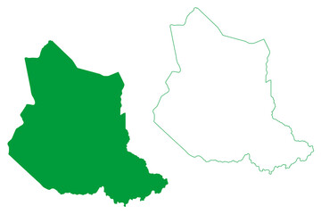 Candido Sales municipality (Bahia state, Municipalities of Brazil, Federative Republic of Brazil) map vector illustration, scribble sketch Candido Sales map