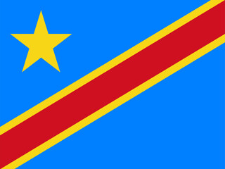 National Flag Democratic Republic of the Congo (Congo-Kinshasa, DR Congo) - vector,