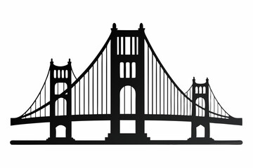 Golden gate bridge silhouette. bridge vector silhouette illustration	