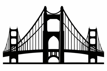 Golden gate bridge silhouette. bridge vector silhouette illustration	