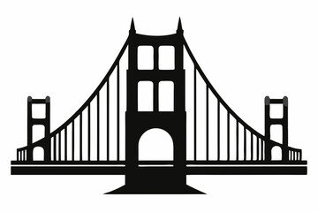 Golden gate bridge silhouette. bridge vector silhouette illustration	