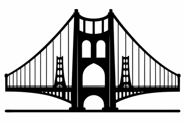 Golden gate bridge silhouette. bridge vector silhouette illustration	
