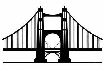 Golden gate bridge silhouette. bridge vector silhouette illustration	