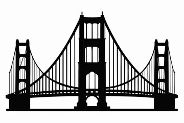 Golden gate bridge silhouette. bridge vector silhouette illustration	