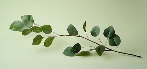 Obraz premium Eucalyptus Branch Green Leaves