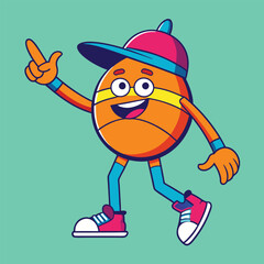 Happy smiling basketball character vector